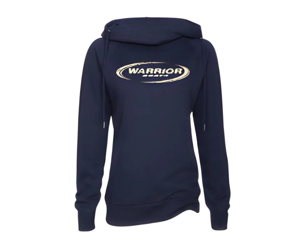 Ladies Classic Fleece Funnel Neck Pullover Hood Navy