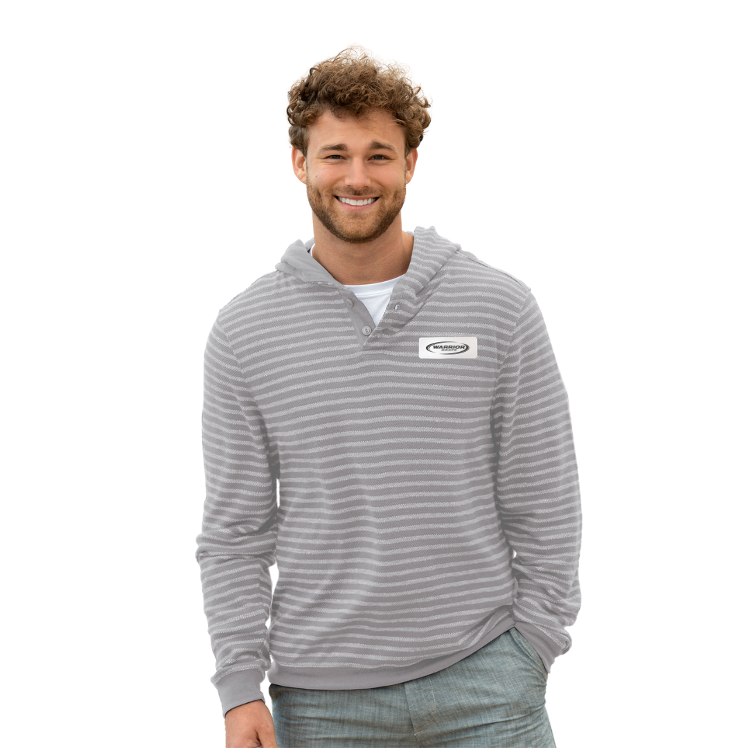 Grey/White Baja Stripped Hoodie
