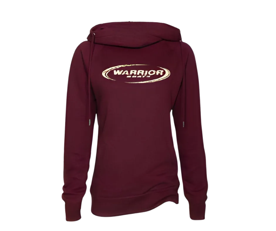 Ladies Classic Fleece Funnel Neck Pullover Hood Maroon