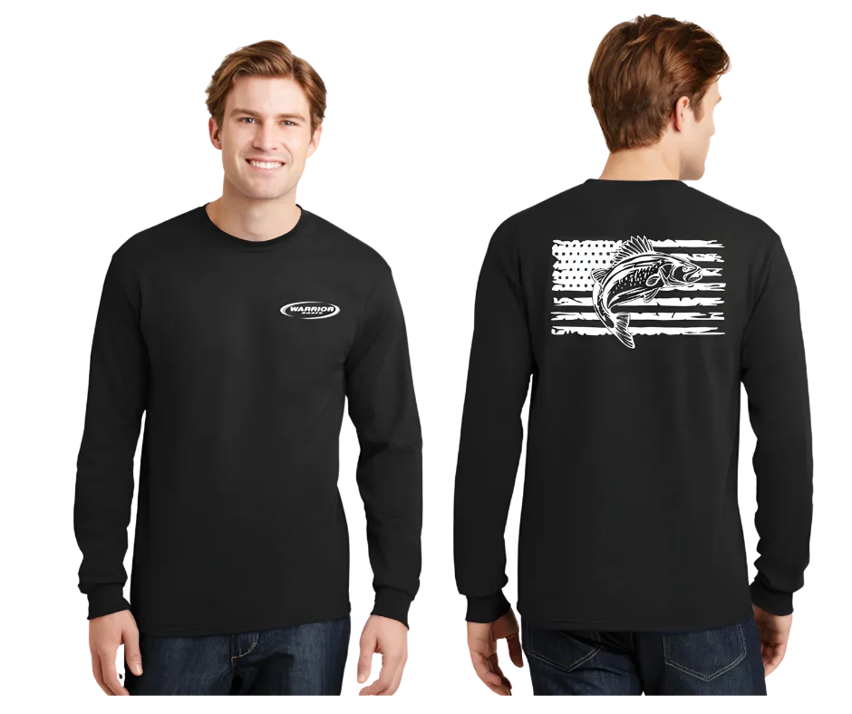Walleye on Flag Long Sleeve Tee
